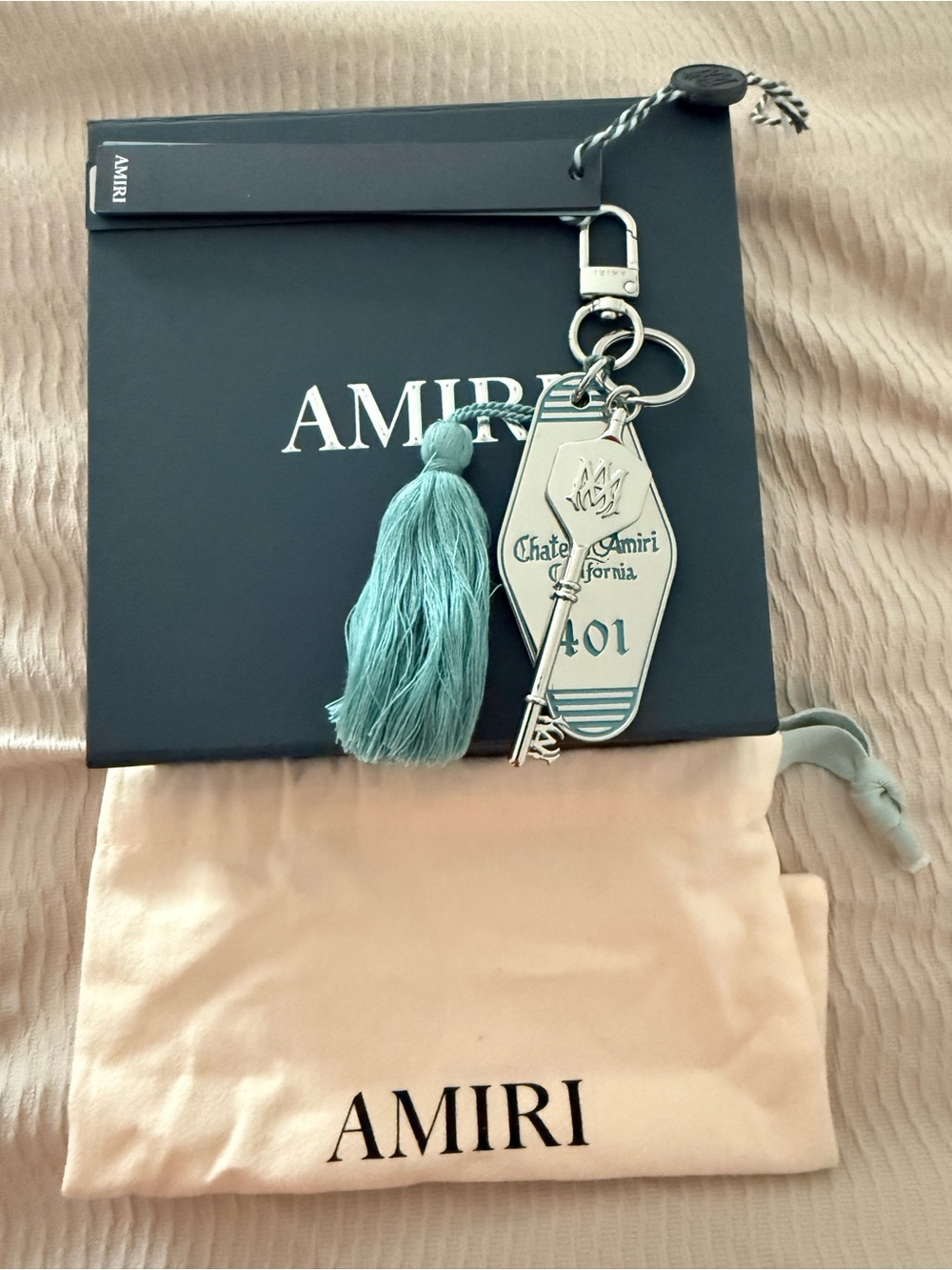 Authentic Amiri Charm And Keychain In Silver Color